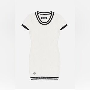SMFK Vintage College Knitted Dress White Size S Alt Girl Braztcore Baddie Y2K